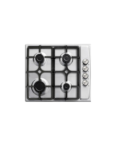 Placa de cocina de gas de acero inoxidable de 60 cm empotrable con 4 quemadores