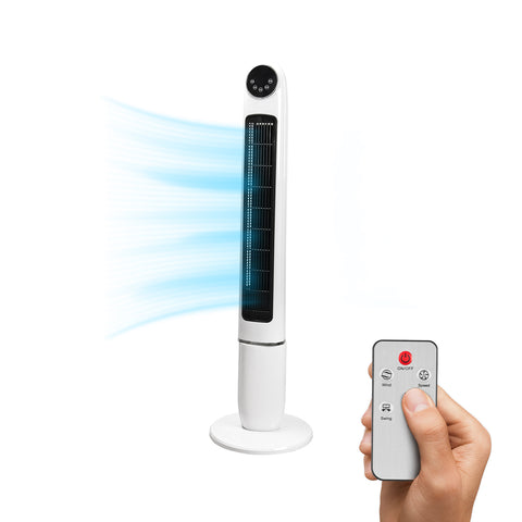Ventilador de torre Seth de 120 cm, 50 W, con mando a distancia y temporizador