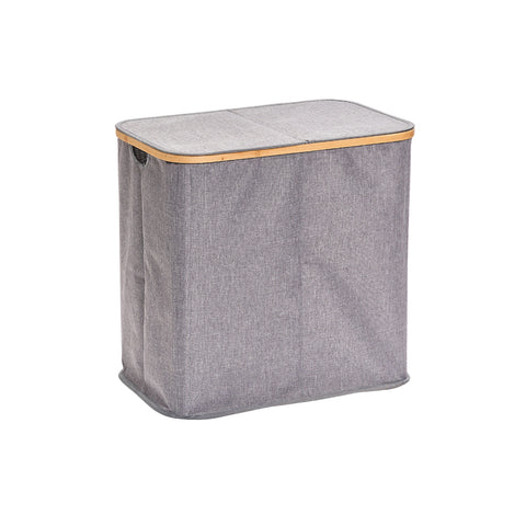 Cesto para ropa sucia de poliéster con 2 compartimentos 53,4x33x50cm