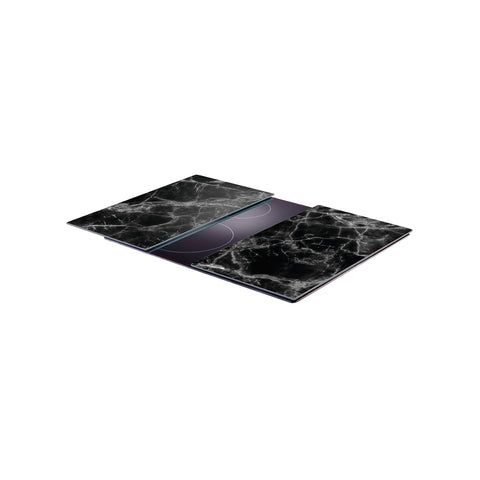 Set de 2 placas cubrefuegos para placas de cocina, mármol negro
