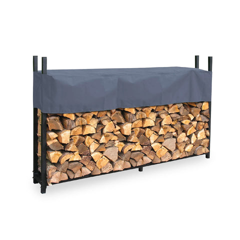 Leñero de exterior de acero con funda protectora, 200x25x115 cm