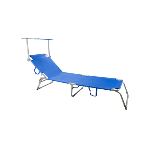 Tumbona de playa plegable azul