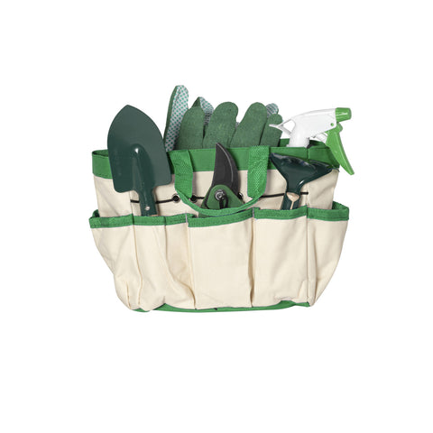 Set de jardinería de 6 piezas con bolsa de 30x20x15cm y guantes - Completo para exteriores