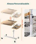 avilia scrivania regolabile con ruote e ripiano inclinabile salvaspazio multiuso ean 8056819050271