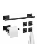 avilia home set 5 accessori bagno adesivi grigio in acciaio inox portata 25kg completo di porta rotolo e ganci per asciugamani ean 8052879012020