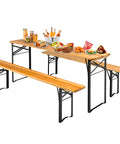 garden friend set birra rettangolare pieghevole in ferro e legno 3 elementi 70x220cm verde ean 8023755029272
