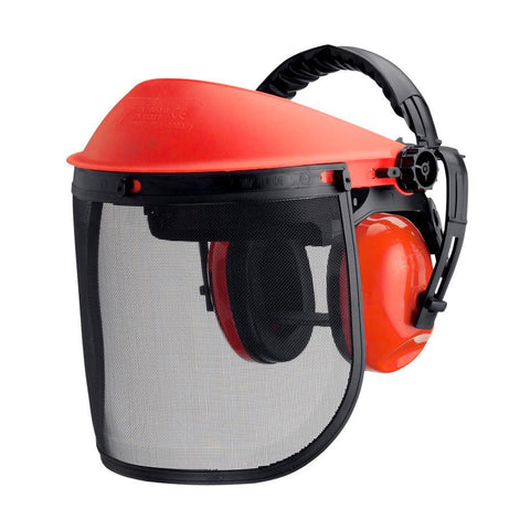 Auriculares antirruido con visera metálica para desbrozadora SNR 22db