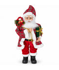 saint joy statuina natalizia babbo natale e mamma natale h110cm decorazione per casa negozio e vetrine 2 varianti selezionabili con rametti di pino e pigne ean 8056819081756