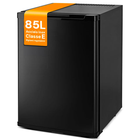 Frigorífico bajo de acero, de una puerta, 85l, negro