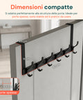 avilia home appendiabiti da porta in alluminio con 12 ganci portata 10kg adatto per porte spesse da 41 45 cm ean 8052879012006