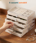 avilia home scatola portagioie 5 cassetti organizer gioielli con scomparti multimisura ean 8052879011634