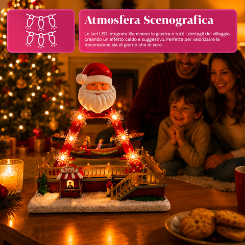 saint joy giostra natalizia luminosa santasail 27 cm con barca in movimento luci led e melodie natalizie selettore luci o luci e musica usb o batterie ean 8050043127747