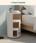 avilia home mobiletto rotondo con cassetti scorrevoli comodino moderno in abs ean 8052879010989