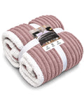 avilia home coperta plaid sherpa 180x200 cm in flanella a righe con retro bianco per letto divano o viaggio disponibile in sei colori ean 8056819082319