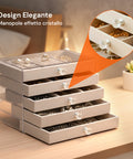 avilia home scatola portagioie 5 cassetti organizer gioielli con scomparti multimisura ean 8052879011634