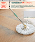 avilia home kit mocio rotante 360 con secchio 14l 46x27x22cm e centrifuga in acciaio include 2 testine in microfibra dosatore sapone e asta telescopica set lavapavimenti universale con ruote e scarico ean 8052879013140