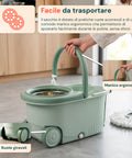 avilia home kit mocio rotante 360 con secchio 14l 46x27x22cm e centrifuga in acciaio include 2 testine in microfibra dosatore sapone e asta telescopica set lavapavimenti universale con ruote e scarico ean 8052879013140