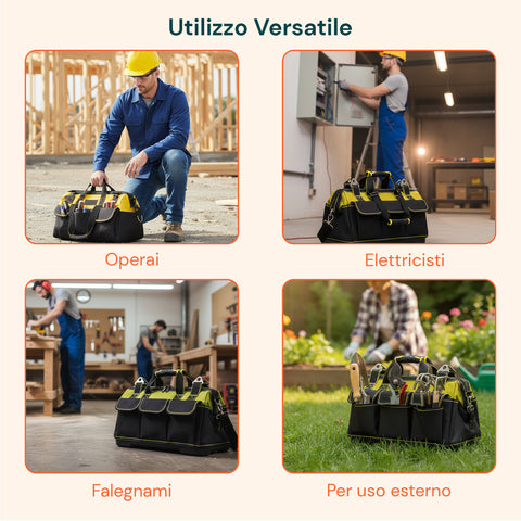 daimann borsa porta attrezzi professionale con base rigida e tessuto oxford ean 8056590070338