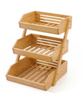 avilia home organizer multiuso in legno di bambu a 3 ripiani per cucina e bagno struttura traspirante 30x33x41 cm portata 8kg ean 8052879011283