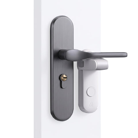 Set de 2 bloqueadores adhesivos de seguridad para manillas, con botones bilaterales, para niños y mascotas - h 2,3x4,5 cm