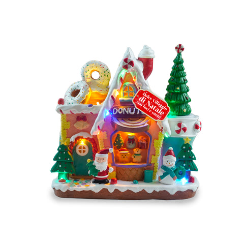 Pueblo navideño animado Northlight con luces LED, música y árbol giratorio