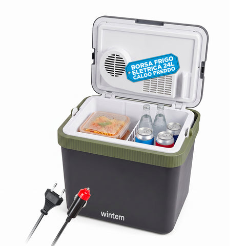 Bolsa nevera eléctrica de 24L frío/calor – Enfría hasta -18°C por debajo de la temperatura ambiente y calienta hasta 65°C (40/50W)