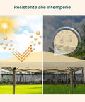 zendea gazebo 3x3mt per esterni con copertura impermeabile e telaio in acciaio ean 8015361713188