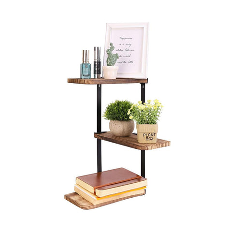 Estante de pared de 3 baldas, máximo 3 kg – Estilo rústico con diseño modular