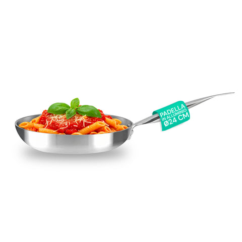 Sartén de 24 cm de aluminio 100% reciclado con fondo para inducción
