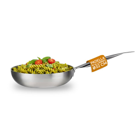 Sartén saltapasta Chef 32 cm - Aluminio satinado natural - Full Induction
