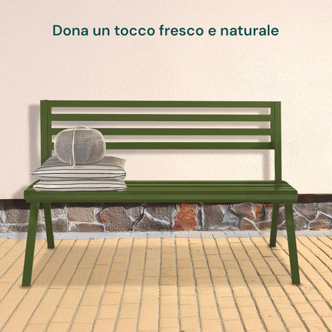 Panca Montecarlo Verde In Acciaio Verniciato Con Design Moderno