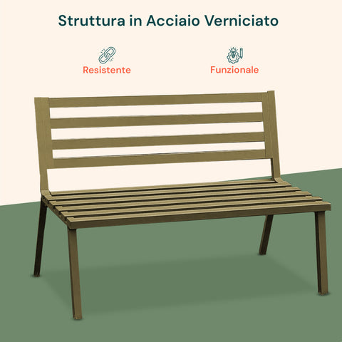 Panca Montecarlo Tortora In Acciaio Verniciato Con Design Moderno