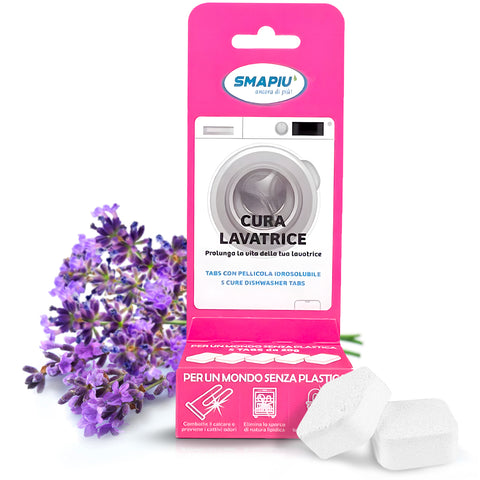 Set de 5 pastillas para el cuidado de la lavadora contra la cal, la grasa, los olores y los residuos de detergente