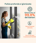 Pulitore a Vapore Portatile 100° 1050W Serbatoio 350ml con Riscaldamento Rapido e 7 Accessori Inclusi, Giallo  e Nero Ean 8059300010181