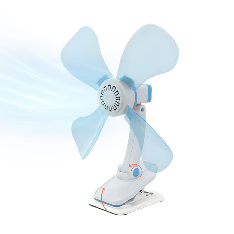 Ventilador portátil silencioso de 9w con pinza regulable para escritorio, hogar y cama