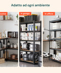 Scaffale KOMBO adatto a ogni ambiente: cucina per dispensa, garage per attrezzi e ufficio per documenti, versatile multifunzione