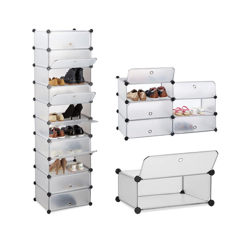 Zapatero multiusos de 10 estantes modulares de 40x17x10cm para casa y oficina