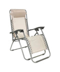 Sdraio da esterno richiudibile idrorepellente con struttura in acciaio 175x65cm, supporta fino a 150kg, beige elegante