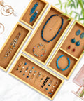Avilia Set 5 Organizer Contenitori in Bambù Modulabili Salvaspazio Multiuso per Casa e Cucina Ean 8056819050134