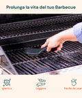 Spazzola Barbecue Pulizia Griglia con Setole e Raschietto in Acciaio e Manico in PP Ergonomico Antiscivolo Ean 8023755068837