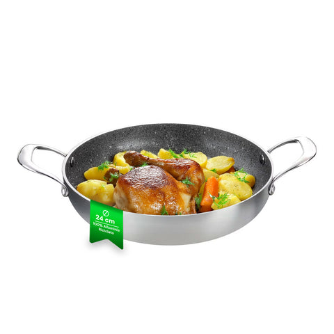 Cacerola alta acampanada de aluminio satinado reciclado – Ø 24/28/32 cm