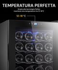 Cantinetta Vino Refrigerata Silenziosa con Display Led Touch e Mensole Cromate