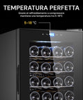 Cantinetta Vino Refrigerata Silenziosa con Display Led Touch e Mensole Cromate