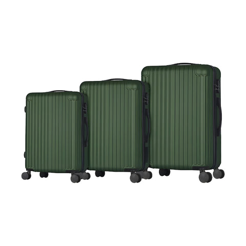 Set de 3 maletas con asa telescópica y ruedas de 56/66/76cm Verde