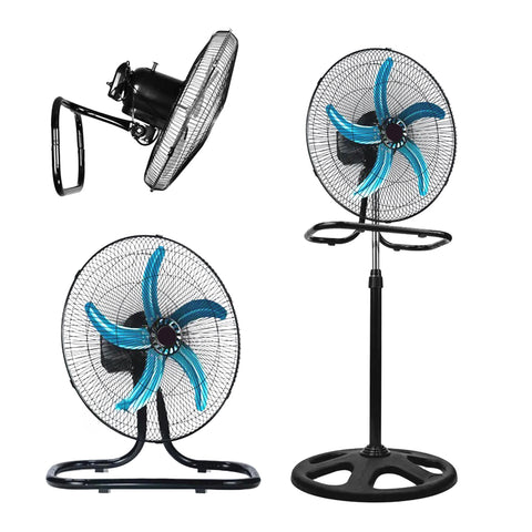 Ventilador de 50 W 3 en 1 de pared, sobremesa y pie, con aspas metálicas de 50 cm