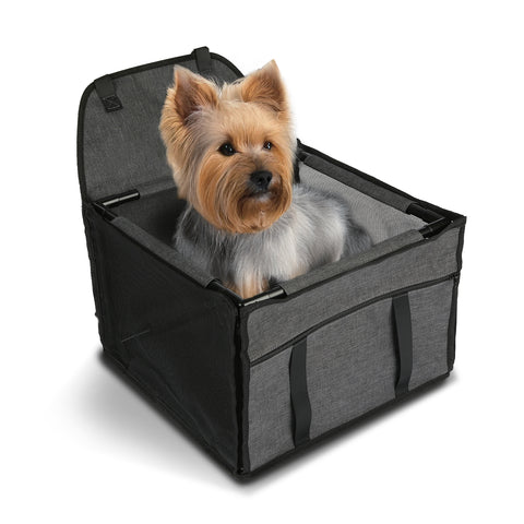 Asiento de coche para perros pequeños de 39x39 H28cm, resistente y con gancho de seguridad