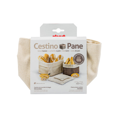 Cesta para pan con huesos Beige 11x11cm