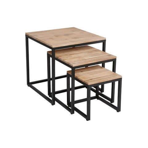 Set de 3 mesas bajas apilables de 30 40 y 50cm