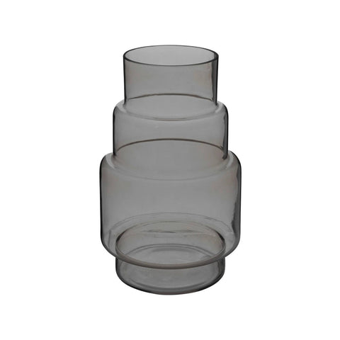 Jarrón May de vidrio gris oscuro H26cm