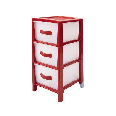 Cajonera Futura Slim de 3 cajones Rojo